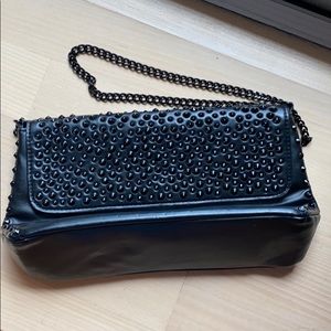 Black Shoulder Bag with Studs